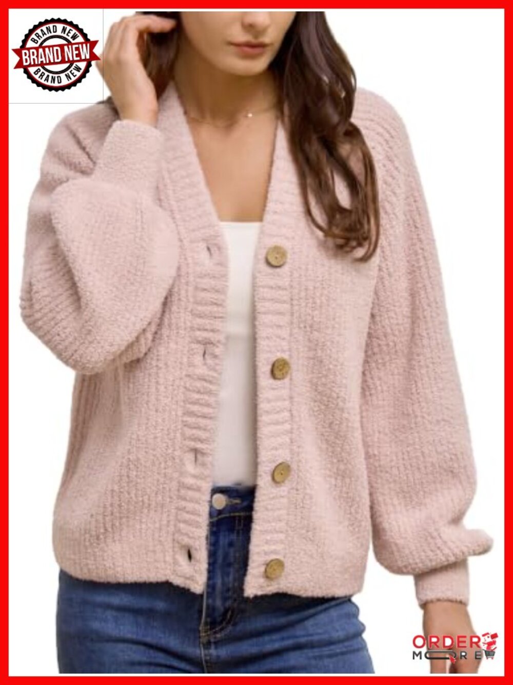 Open Front Button Down Cardigan Sweater Women Casual Fall Winter Outerwear
